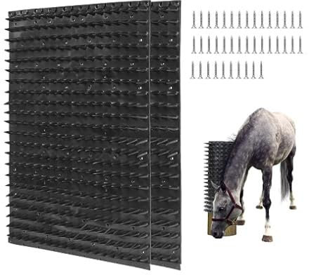 Tefola 2pcs Equine Bovine Massagebürsten-Set, Massagebürsten Set für Pferde, Equine Scratcher, Schafe und Pferde, Juckreiz-Assistent für kleine Bauernhöfe, Familienweiden, Ställe