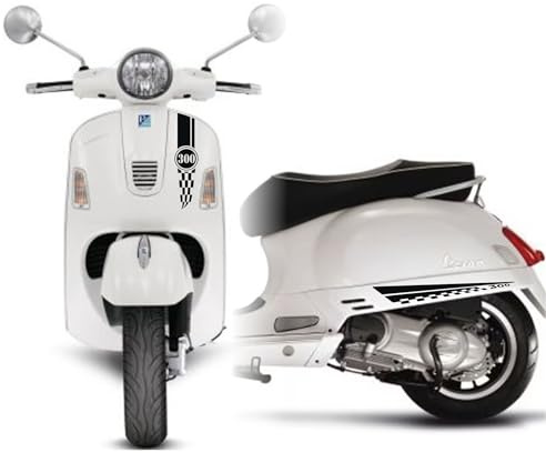 DualColorStampe Aufkleber kompatibel mit Piaggio Vespa GTS 300 Super GTV 300 GTV250 GTV125 Code M0305 (schwarz glänzend)