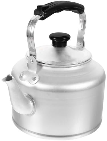IMIKEYA Tetera Con Silbido De Aluminio Cafetera De Metal Tetera Clásica Hervidor De Agua De 2L Para Estufa Cocina Viaje Camping