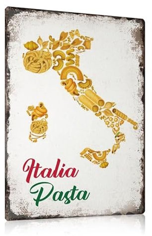 ESFIVHO Retro Italien Blechschilder 20x30cm - Vintage Italia Thema Metallschild - Italy Poster Bild Schild Wand dekoration Geschenk (02)