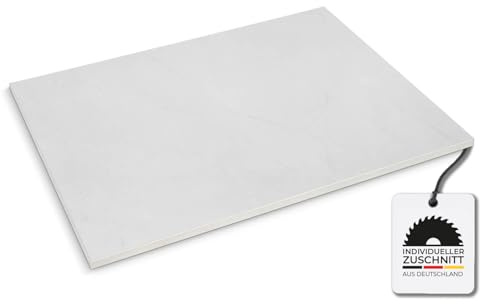 Hausfux Tischplatte nach Maß - 1,9 cm Starke Spanplatte, melaminbeschichtet, mit ABS-Kante - individueller Zuschnitt - Made in Germany (India Marmor, 120 x 70 cm)