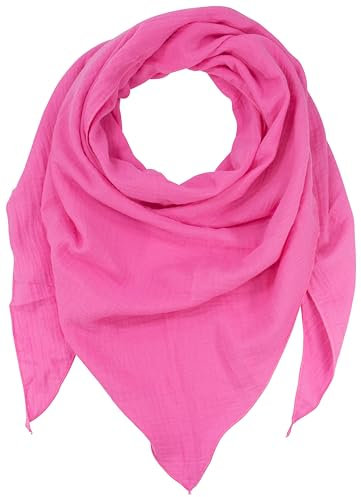 fashionchimp BASIC-Dreieckstuch in Uni-Farben aus 100% Baumwolle, Dreieck Musselin-Schal, leichtes Tuch für Damen und Herren (Candy)
