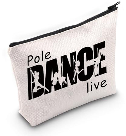 JXGZSO Make-up-Tasche für Tänzerin, Pole-Tanzliebhaber, Geschenk, Pole-Tanz, Live-Make-up-Tasche, Pole-Fitness-Geschenk, Pole-Tänzerin, Ruhestandsgeschenk, Pole Dance Live