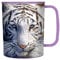 3D LiveLife Drinking Cup - Tiger Repose blanco de Deluxebase. Vaso de Plástico 3D Lenticular Tigre. Vasos de plástico de 300 ml para niños con ilustraciones del artista David Penfound.