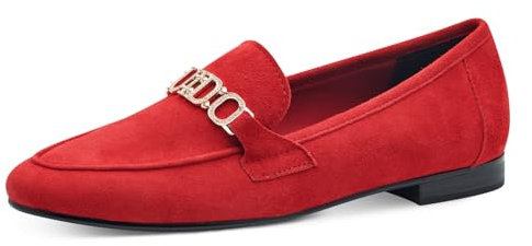 MARCO TOZZI by Guido Maria Kretschmer Damen Slipper aus Leder Elegant, Rot (Red), 42 EU