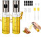 Behiruch 2 Piezas Pulverizador Aceite Spray, 100 ML Aceite Cocina Antigoteo de Vidrio con Embudo, Aceitera Spray Pulverizador Libre BPA para Cocina, Freidora de Aire, Barbacoa, Ensalada