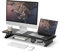 Fenge Soporte de Monitor de Madera con Estructura de Metal, Elevador para Escritorio de Doble Monitor, Soporte para Laptop, Computadora , con Estante de Almacenamiento, L80xW23.5xH10cm, Negro