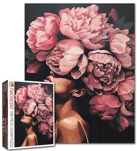 Graffitic Woman Jigsaw Puzzles 1000 Stück für Erwachsene, Familien (Sexy Girl,Autumn Leaves,Sunflowers) Pieces Fit Together Perfectly 19.7''x27.6''inch Fashion Female Frameable Magic Puzzle Art Boho