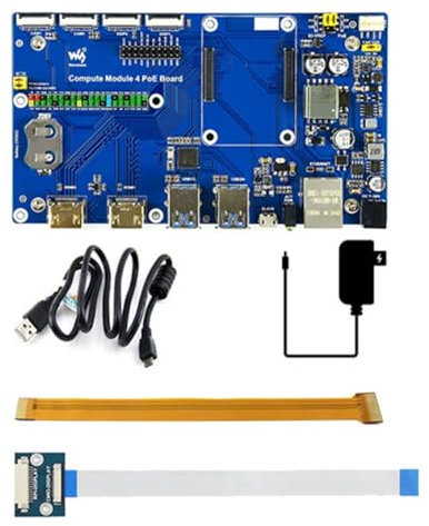 TUOPUONE Compute Module 4 Dev Kit kompatibel mit Raspberry Pi mit Wave-share PoE-Board ohne 7-Zoll-Touchscreen