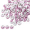 JJUNW 100 Stück Keramikperlen 10mm, Perlen zum Auffädeln Bastelperlen Blumen Muster DIY Keramik Perlen, Bunte Perlen Auffädeln für DIY Schmuck Arts Crafts Halskette Armreifb Armband(Rosa)