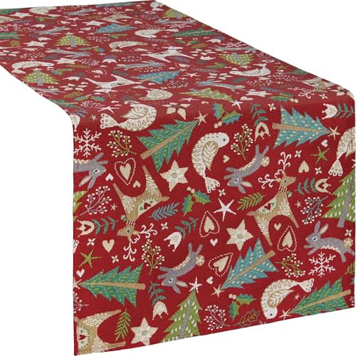 Erwin Müller Tischläufer Gobelin rot Größe 45x140 cm
