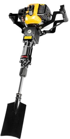 Garden Tree Digger 52CC 2-Stroke Petrol Garden Tree Excavator Petrol Tree Pit Digger 1250W Hand-held Digger Trencher Excavator Machine for Garden and Farm