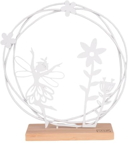 UNUS Aufsteller tanzende Elfe Fee Zauberhafte Deko zum Aufstellen für Wohnzimmer, Küche, Flur, Kinderzimmer weiß