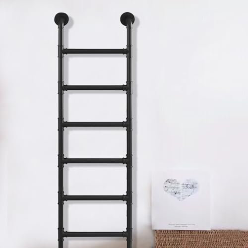 Scaletta in Metallo Fissata al Muro per Loft Domestico, Finestra del Seminterrato da 100-300cm Scalettas di Uscita per Pozzo, Scala di Emergenza Antincendio per Tetto/Garage Esterno(300cm/118in)
