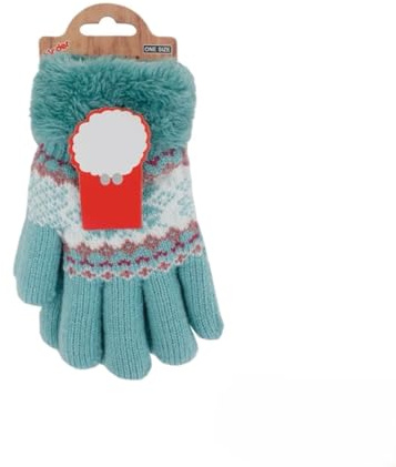 HomeRelax&Style Kinder Winter Handschuhe » Fingerhandschuhe Norweger Stern » Strickhandschuhe warm gefütterte » Soft Teddy Kinderhandschuhe