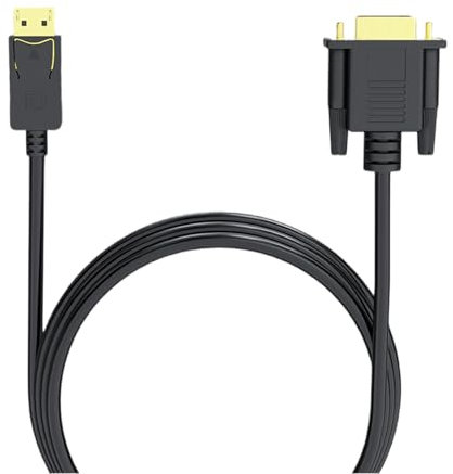 HUAJINGKEJI Câble convertisseur DisplayPort vers VGA pour ordinateur portable vers projecteur, transmission vidéo, divertissement