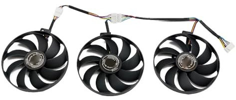 QKFTCSDW T129215SU 7Pin GPU-Kartenkühler-Lüfter, kompatibel mit RTX 2070 2080, kompatibel mit Ti Gaming RTX2080 RTX2080Ti-Lüfter(3PCS)