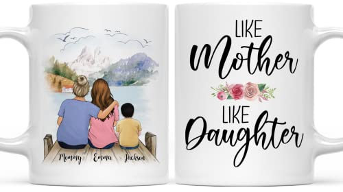 Taza personalizada para madre e hija, como madre, como hija, el mejor regalo para mamá, taza personalizada única para mamá, madre, hija