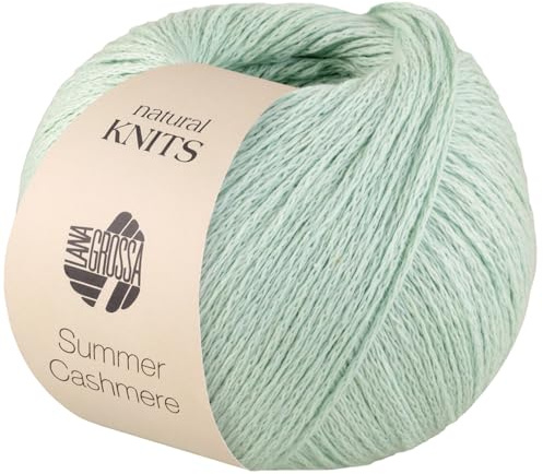 LANA GROSSA Summer Cashmere| Feines Kettengarn aus Baumwolle und Kaschmir | Handstrickgarn aus 90% Baumwolle & 10% Cashmere | 5g Wolle zum Stricken & Häkeln | 210m Garn FB 12