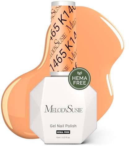 MelodySusie Hema Free Gel Nail Polish, 0.5 Fl Oz Thick Light Orange Gel Polish, Non-Toxic, Long Lasting, Soak Off UV Nail Polish, Manicure Nail Design Salon DIY Nail Art at Home K1465