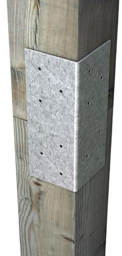 [FIXINGS DIRECT] Galvanised Universal Post Extender Brackets | Extender for Timber Fence Post | Extend Timber Posts & Garden Fence | Works with Any Size Posts | (4X Brackets (Up to 200mm Posts))