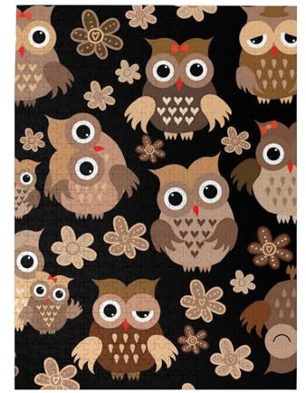 Puzzle 500 Teile für Erwachsene Familien Puzzlespiel für die ganze Familie Anspruchsvolle Puzzles,Süße Eule