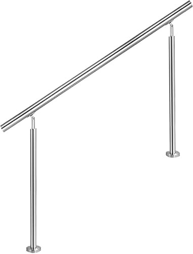 AMDBRAIL Edelstahl Handlauf Treppengeländer Geländer Wandhandlauf Wand Treppe mit Wandhalterung und Endkappen, Treppengeländer Innen und Außen für Treppen, Brüstung, Balkon, Länge: 80 CM