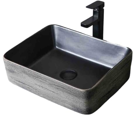 FZL02068LM Cucina Lavandino da appoggio Rettangolare Lavandino Ovale Bagno Domestico con Accessori AntiGraffio