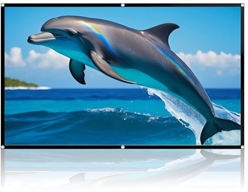 Schermo per Proiettore da 200 Pollici Telo Proiettore 16:9 HD, Supporto Nero per Casa Ufficio Eventi all`Aperto Teatro(120 inch (L 265 x H 150 cm))