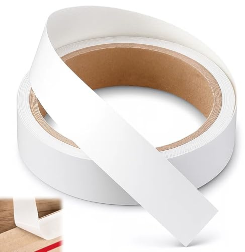 Mlifleue Edge Banding, 20mm x 10m White Tape, Self-Adhesive Edging Strip, Worktop Edging Strip, Sticker Edge Sealing Tapes, Pre-Coated Finishing Tape for DIY Furniture Repair & Home Projects