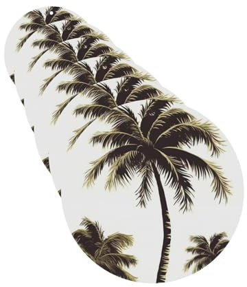 Palm Tree Car Air Fresheners 6 Pcs Round Shape Hanging Car Air Freshener Fragrance Scented Cards Auto Mirror Pendant Aromatherapy Tablets For Car Home Office Closet Bathroom