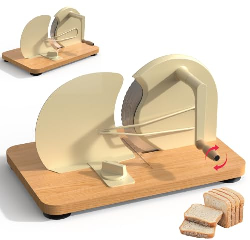 Karinear Bread Slicers for Homemade Bread | with Adjustable Thickness Stainless Steel Blade 4 Suction Cups