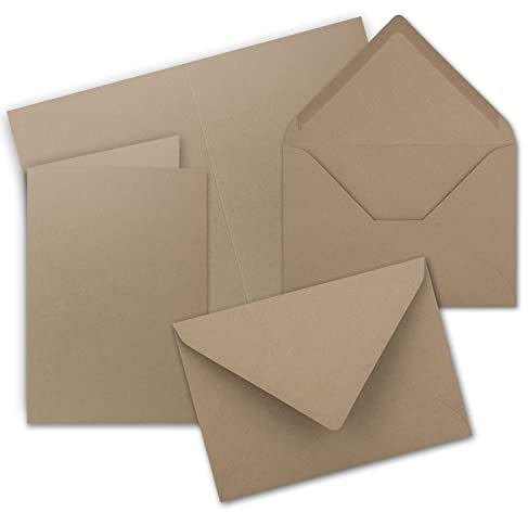 20x Faltkarten Set mit Briefumschlägen DIN A6 / C6 - Cappuccino (Braun) - 14,8 x 10,5 cm (105 x 148) - Doppelkarten Set - Serie FarbenFroh
