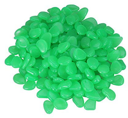OUNONA 200 st¨¹cke Leuchtsteine. leuchtende Kiesel Fluoreszierende Steine f¨¹r Aquarium Ggarten Hof Dekorationen (Gr¨¹n)