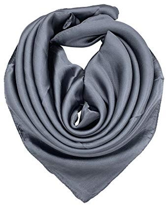 YOUR SMILE Seidenschal für Damen, modisches Muster und einfarbig, groß, quadratisch, Satin-Kopftuch, 338