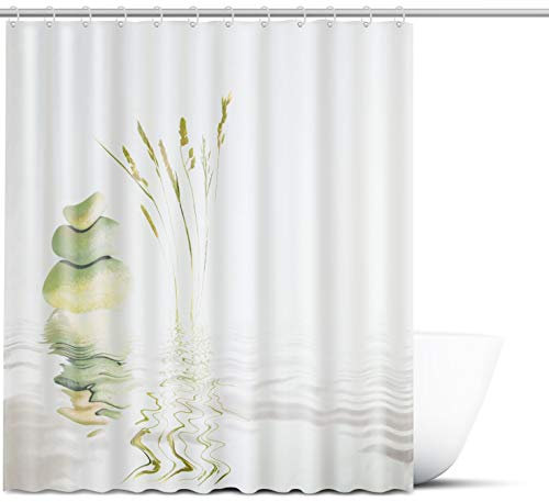 FIT&DRY Duschvorhang 180x200 cm - Antischimmel & wasserabweisender Badezimmer Vorhang - Shower Curtain in einzigartigem Design für Ihre Badewanne - Inkl. 12x Befestigungsringe