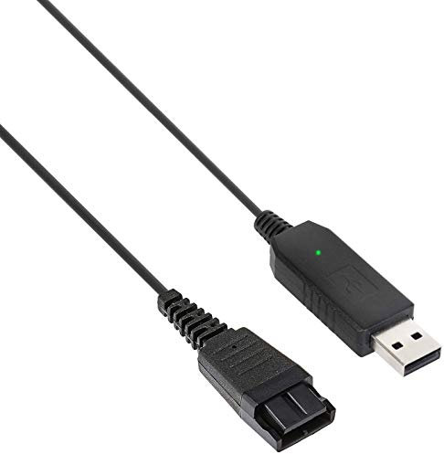 VoiceJoy Quick Disconnect to USB Plug QD Cable Adapter for Jabra GN Headsets