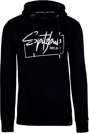 Spitzbub Herren Hoodie Pullover mit Kapuze Kapuzenpullover Street-Design in Schwarz