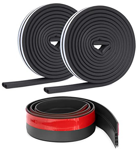Burlete Puerta,Burlete Bajo Puerta Burlete Autoadhesivo de Goma de Silicona, Antipolvo Aislamiento Acústico Prueba De Viento y Agua 12m/39ft (Negro) by YOUSHARES
