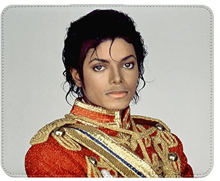 Michael Jackson Mauspad, Lederoptik, Zirkusjacke, Sänger Pop Star Celebrite, 22 x 18 cm