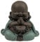 Estatua Boudha Rieur - Decoración Zen y Feng Shui - para Crear un Ambiente Relajante y Espiritual - Idea de Regalo Original - Ancho: 9 cm - Color: Verde y Marrón - Zen'Light