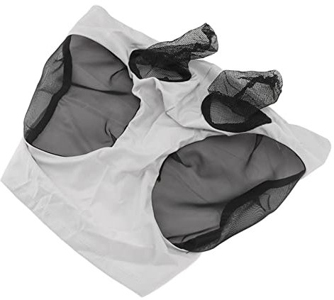 Gesichtsmaske für Pferde, Ohrenschutz, Dehnbare Fliegenmaske aus Pferdegeflecht, Verhindert Mücken für den Stall (Grau)