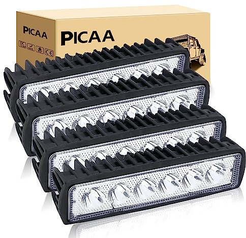 PICAA Led Phare 4PCS 6'' 18W Projecteur Phare de Travail Longue Portée LED Moto Feux Hors Route Voiture 4x4 Truck ATV SUV Camion PI-04-4X18-S-Mini