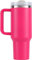 YOUEXPERT Bicchiere termico da 1200 ml, con cannuccia e coperchio, in acciaio inox, per auto, sport all'aperto, viaggi, 1200 ml, colore: rosso rosa