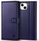 Kuafcase Compatible for iPhone 13 Case with 4 Card Slots Magnetic Closure Kickstand Shockproof Protective Phone Case Compatible for iPhone 13 - Blue