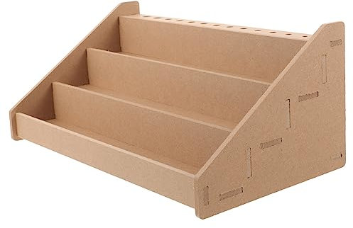 COHEALI Wooden Paint Rack With Brush Holder - Acrylic Organizer and Storage for Craft Art Supplies, Miniature Ink Bottle Wood