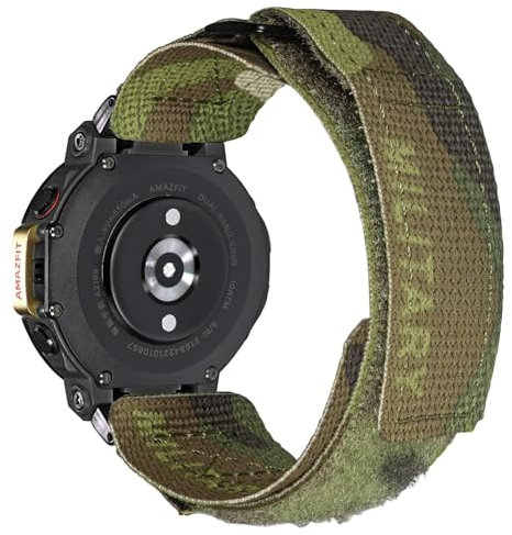 Cinturino per orologio compatibile con Huami Amazfit T-Rex/T-Rex 2/T-Rex Pro/T-Rex Ultra, cinturino sportivo in nylon mimetico militare con design ad anello intrecciato