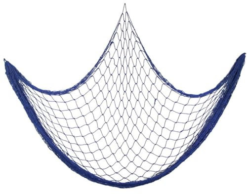 Fischernetz Deko,Fischerei Dekorative,Nature Fish Net Wanddekoration,Mediterranen Stil,Fischernetz,Wandbehänge,Maritime Deko für Aufhängen Hintergrund Wohnzimmer Wand Deko Circa 150x200cm(Blau)
