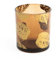 H&H Porta Tealight in Vetro, Decoro Foglie Oro, 7x8cm