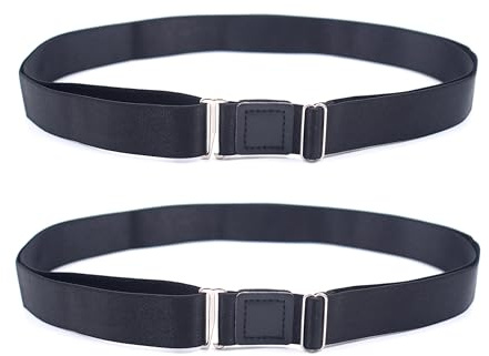 WannGe Hemd Stay Belt Adjustable Shirt Lock Underwear Waistband Sleeve Clip Non-Slip Anti-Falten Band for Men Women, Stil A - 2 Stück, Einheitsgröße